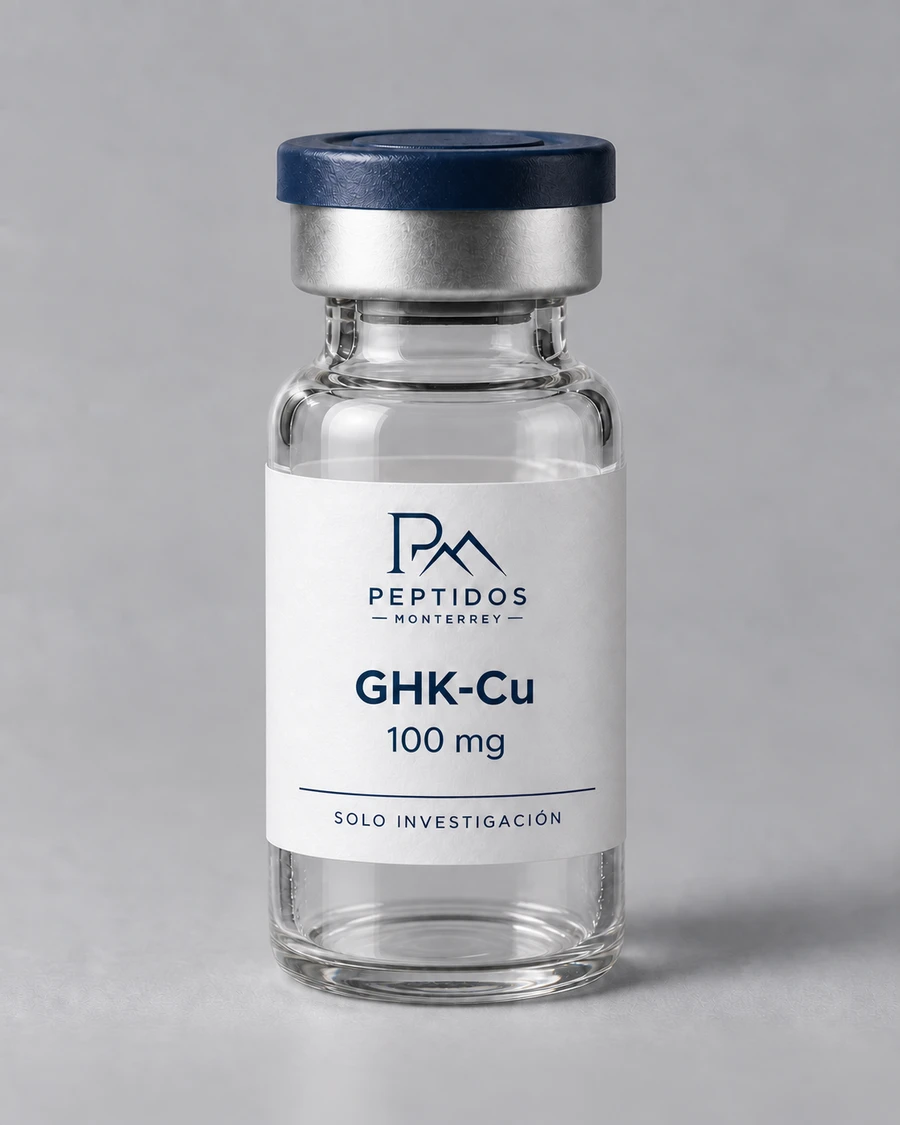 Frasco de GHK-Cu 100 mg de Péptidos Monterrey