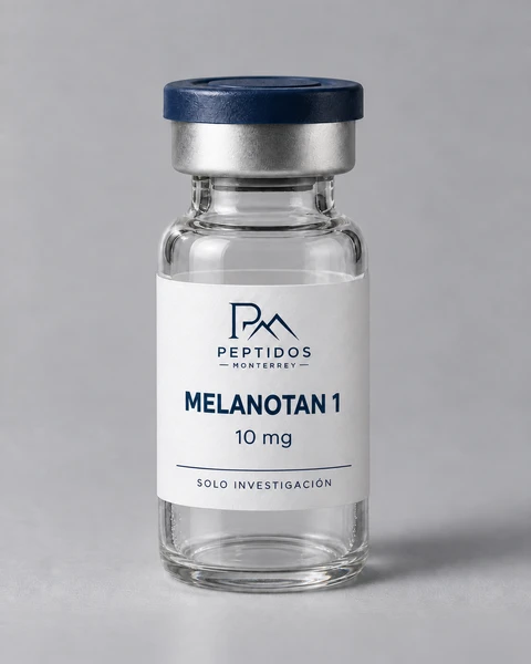 Frasco etiquetado de Melanotan 1