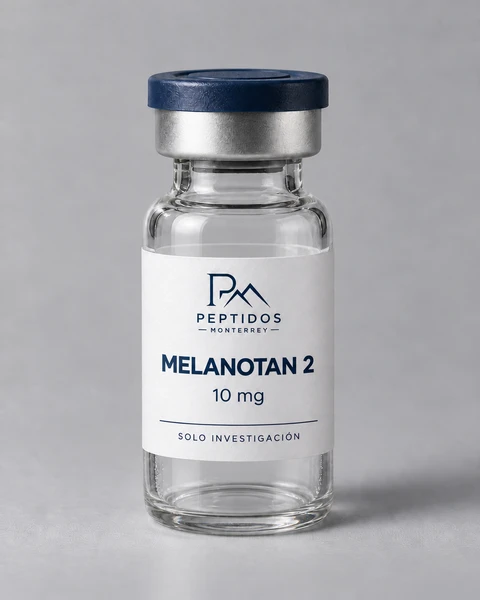 Frasco etiquetado de Melanotan 2