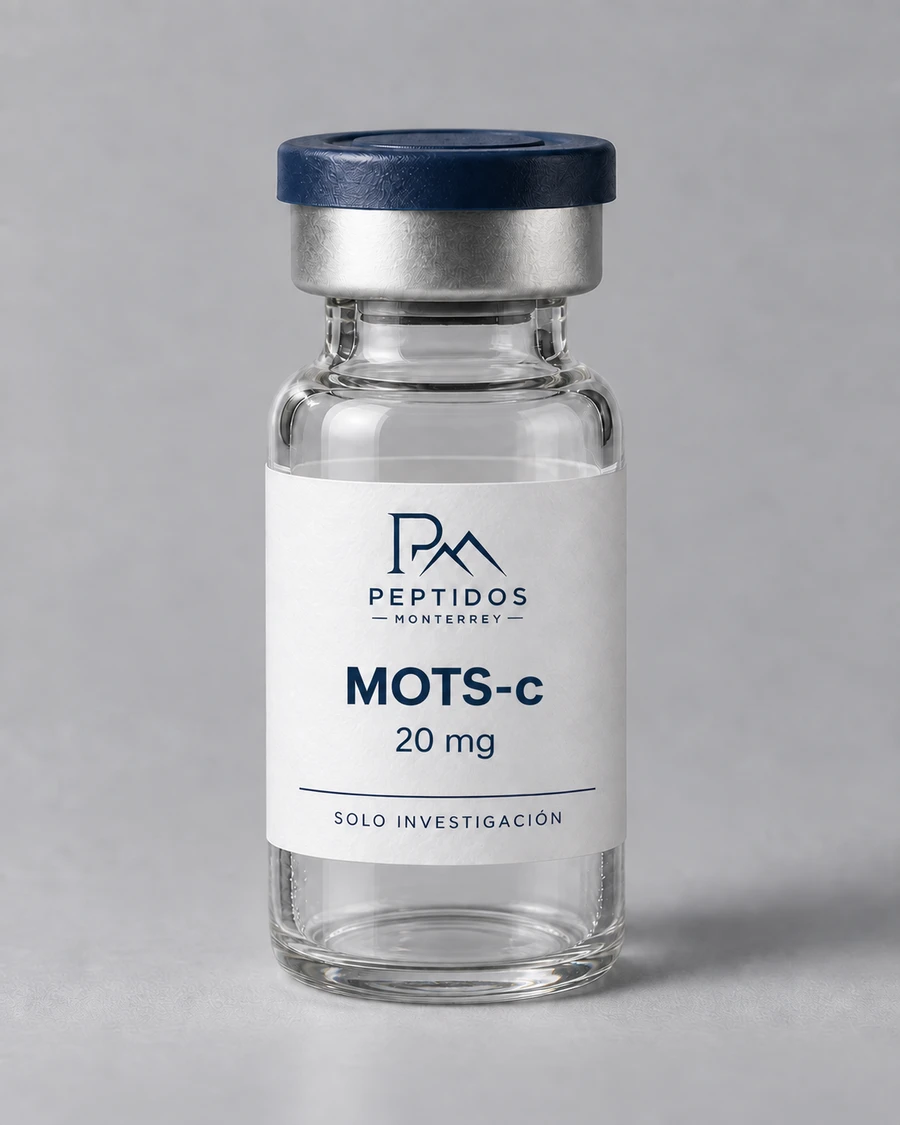 Frasco de MOTS-c 20 mg de Péptidos Monterrey