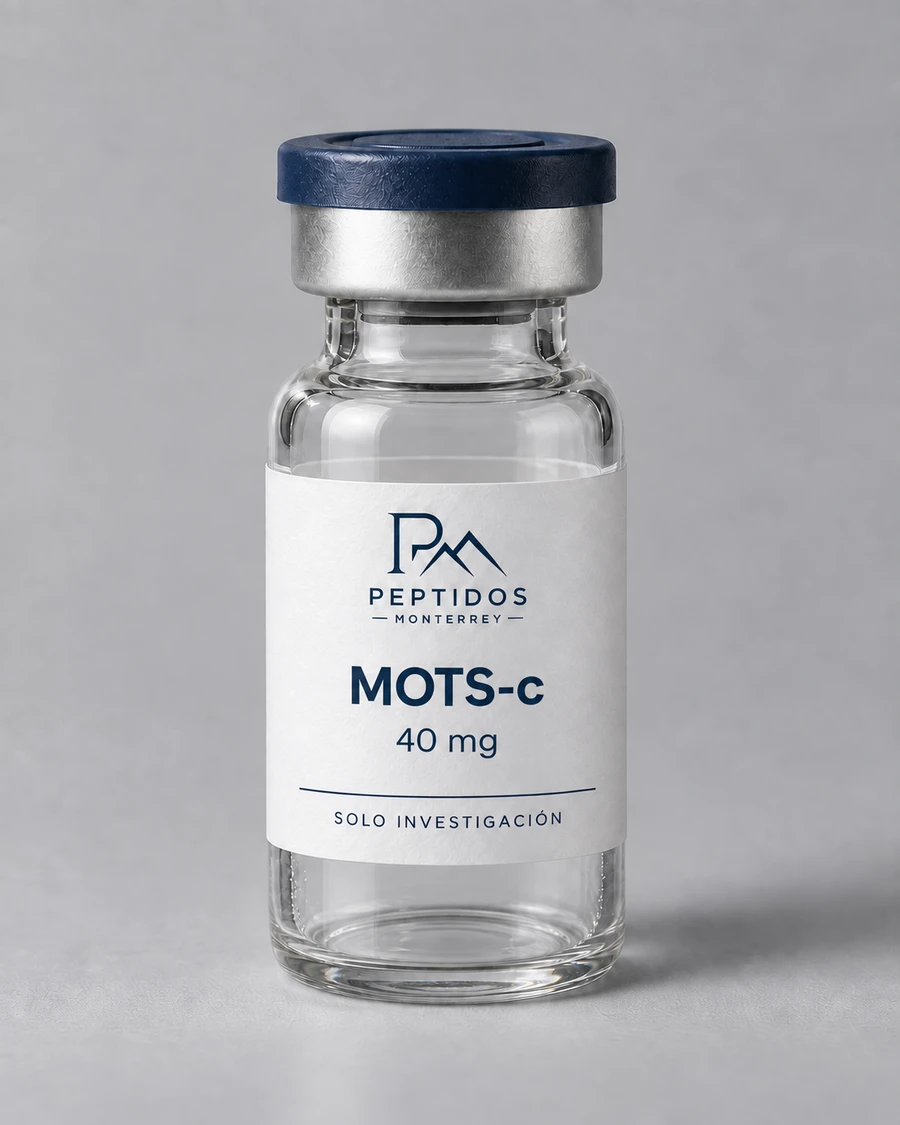 Frasco de MOTS-c 40 mg de Péptidos Monterrey