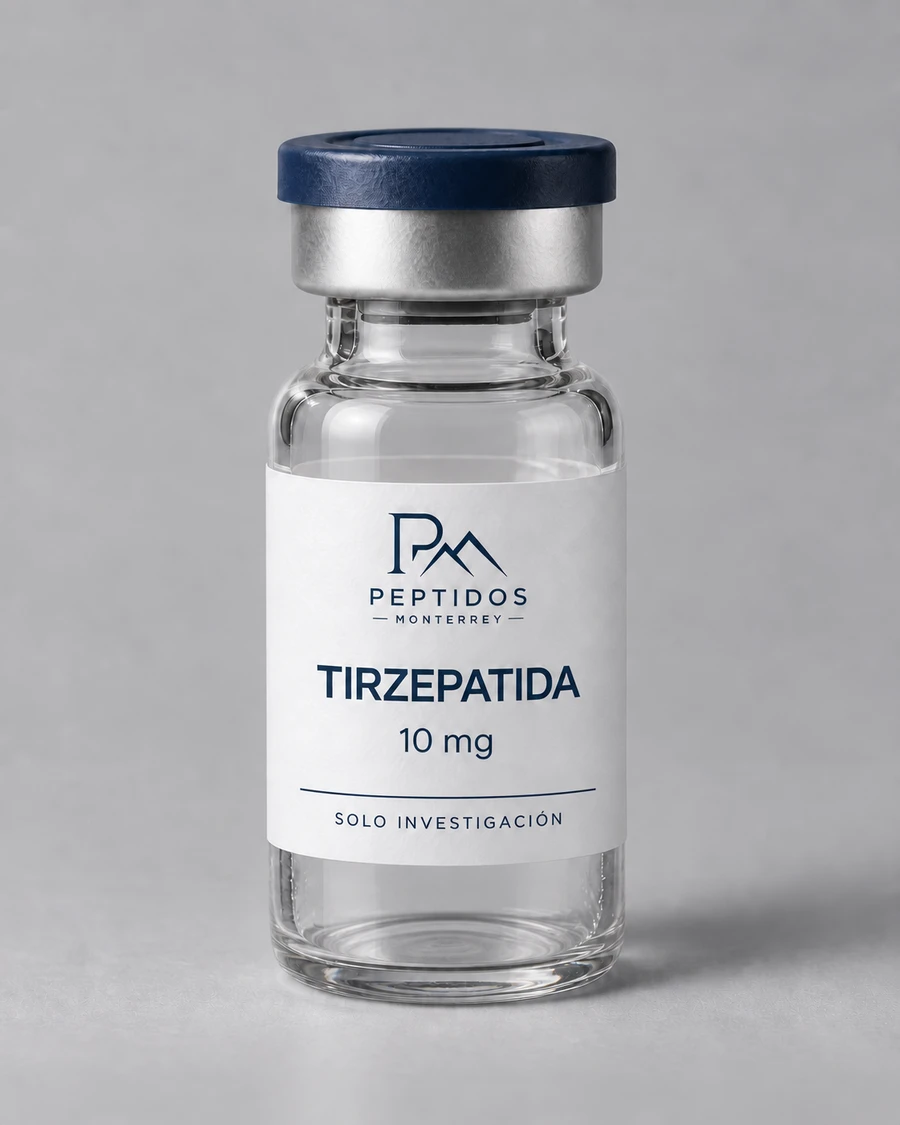 Frasco de Tirzepatida 10 mg de Péptidos Monterrey